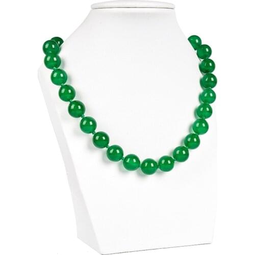Unique design Malaysia green jades stone chalcedony round bead necklace 8,10,12mm wedding ceremony elegant jewelry 18inch B1465