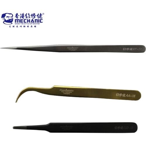 MECHANIC Hardness 40 corrosion-resistant thickening high precision tweezers for Electronic components maintenance