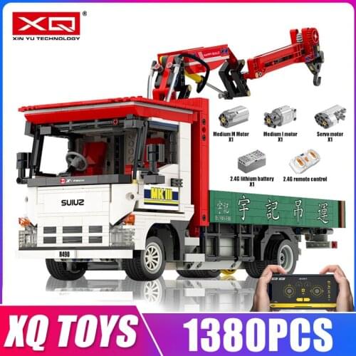 XQ GC007D Remote Control High-Tech Crane Lorry Truck Car Building Blocks Assembly Bricks Kids Educational Toys Birthday Gifts