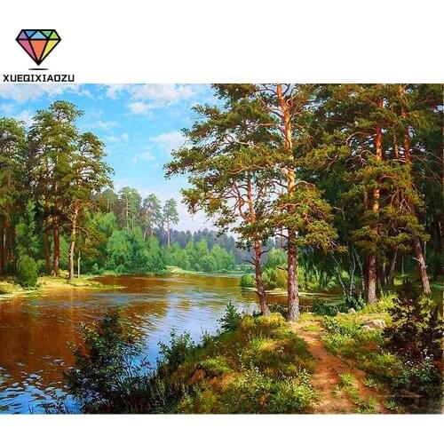 XUEQIXIAOZU Full Round landscape painting Diamond painting diamond embroidery 5D DIY Diamond setting Mosaic painting gifts New