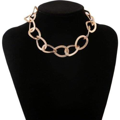 2020 New Trendy Exaggerated Geometry Metal Necklace for Women Golden Color Clavicle Chain Female Jewellery Accessories