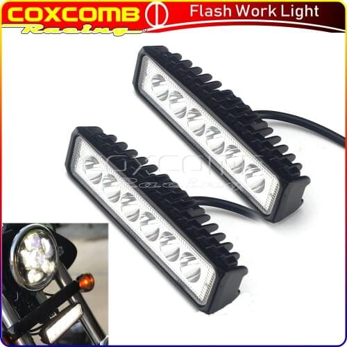 1PCS/2PCS/4PCS Motorcycle 18W LED Flash Work Light Fog Lamp For all 12V/24V Harley Yamaha Trucks Off road 4x4 Cars Tractors Boat