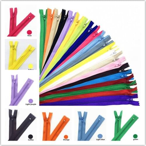 10pcs 7inch(18Cm) Nylon Coil Zippers for Tailor Sewing Crafts Nylon Zippers Bulk 20 Colors