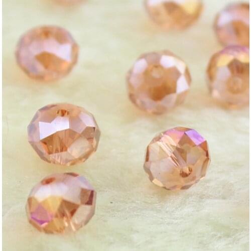 100PCS 8MM Austria Crystal Bead Rondelle Loose Faceted Glass Beads Spacers Beads for Bracelet Jewelry Making