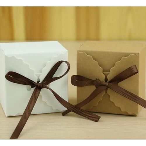 100pcs/lot Retro Mini Kraft Paper Box Vintage chocolate Boxes Wedding Party Favors Souvenirs Gifts for guests
