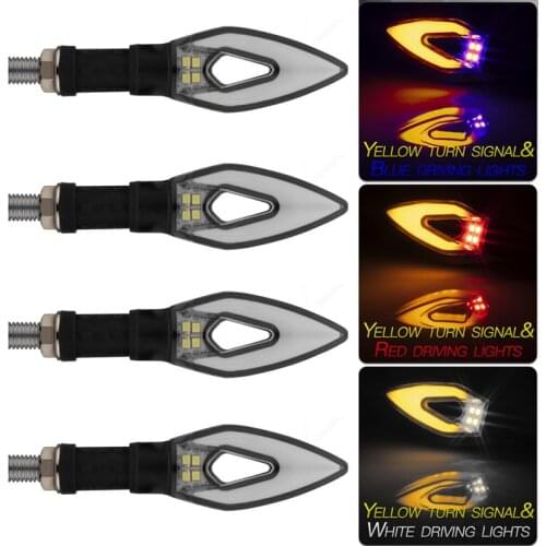 2/4Pcs Universal Motorcycle LED Turn Signal Lights Indicator Blinker DRL Daytime Running Lamps Waterproof Flashing Super Bright