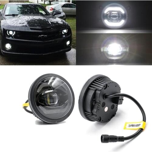 2PCs Front Bumper Led DRL Halo White Fog Light Kits For Chevrolet Chevy Camaro 2010-2013 OEM:15839896