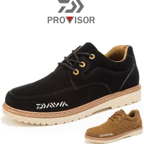 2020 DAIWA Mens Fishing Waterproof Shoes Outdoor Mountaineering Motion Wear-resistant Non-slip Tooling Suede Leather Shoes