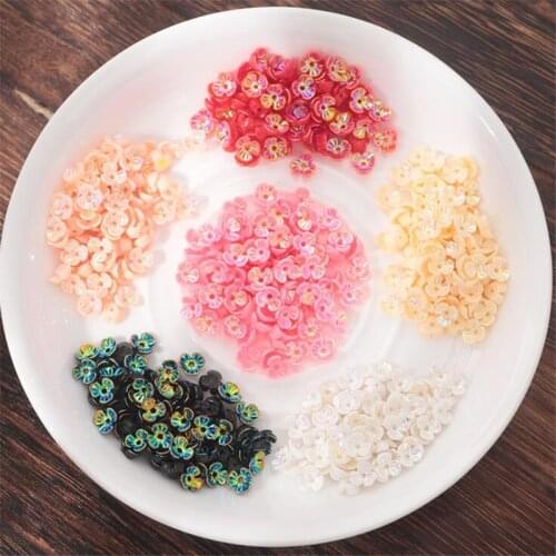50pcs/lot new 6mm colorful flower resin beads for diy hair clip jewelry making accessories imitation shell loose beads with hole