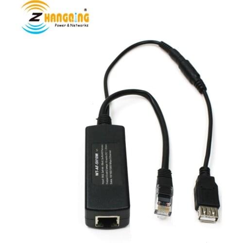 802.3af Poe Splitter for iPads, Remote USB Power Over Ethernet Use with PoE Switches 5 Volts 10 Watts Output with Female USB
