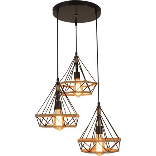 American country industrial wind retro twine chandelier E27 LED bulb Edison loft lighting wrought iron bar table lamp WF10291050