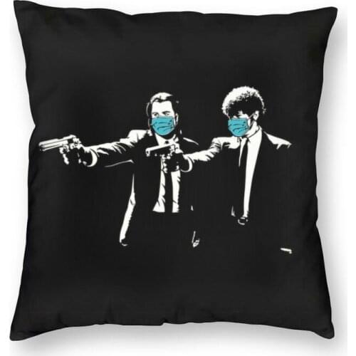 Banksy Pulp Fiction Funny Print Throw Pillow Cover Home Decor 3D Double Side Printing Graffiti Street Art Cushion Cover For Sofa