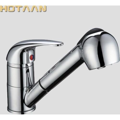 Free Shipping pull out sink faucet.Solid Brass Thicken Chrome 360 degree Swivelsink tap mixer torneira.Water Mixer YT-5078