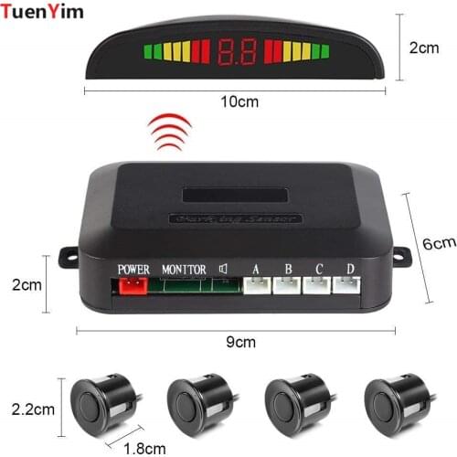 Wireless Car Auto Parktronic Parking Sensor System With 4 Sensors Reversing Car Parking Radar Monitor Detector LED Display