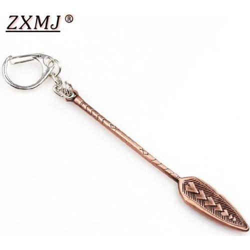 ZXMJ Moana Paddle Keychain Keyring Movie Ocean Wonderland Baby Maui Cartoon Paddle Weapon Chaveiro For Kids Gift Jewelry New