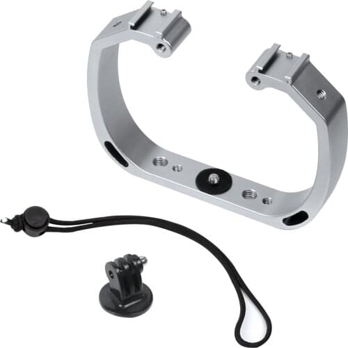 For GoPro Diving Underwater Handheld Double-Arm Tray Support Stabilizer Holder Cage Selfie Monopod Mount Action Camera Holder