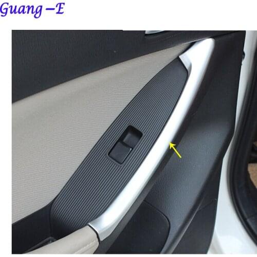 For Mazda CX-5 CX5 2013 2014 2015 2016 car stick cover ABS Chrome rear back door Armrest handrail Trim frame switch glass 2pcs