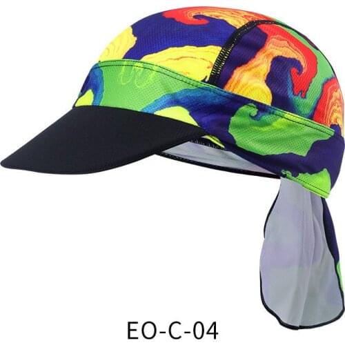 Breathable Anti-sweat Small Cycling Cap Printed Quick Drying Sunshade Folding Flap Hat For Cycling Running Fishing Climbing