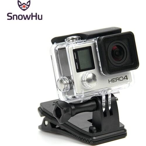 SnowHu for Gopro accessories 360 Degree Rotary Backpack Hat Clip Fast Clamp Mount For Go Pro Hero 9 8 7 6 Yi 4K camera GP138A