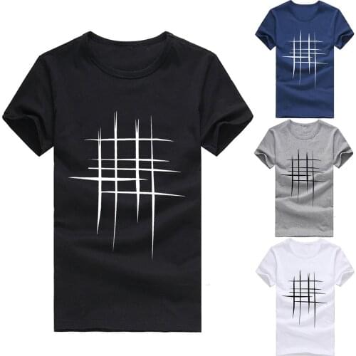 Mens T-shirt Summer Stripe Printed Casual Polyester T-shirt Short Sleeve Top Fashion Youth Simple Style Mens Short Sleeve