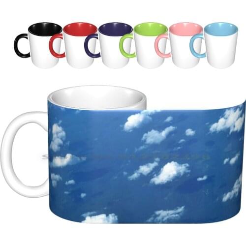Altocumulus Clouds Like Camouflage Ceramic Mugs Coffee Cups Milk Tea Mug Altocumulus Clouds Camouflage Blue Skies Sky Blue Mid