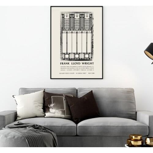 Frank Lloyd Wright Artwork Painting Canvas Prints Richard Feigen Exhibition Poster Architect Gift Gallery Wall Art Picture Decor