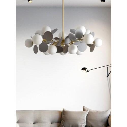 Living room chandelier Nordic lamp designer net red ins personalized creative dining room lamp villa duplex building large