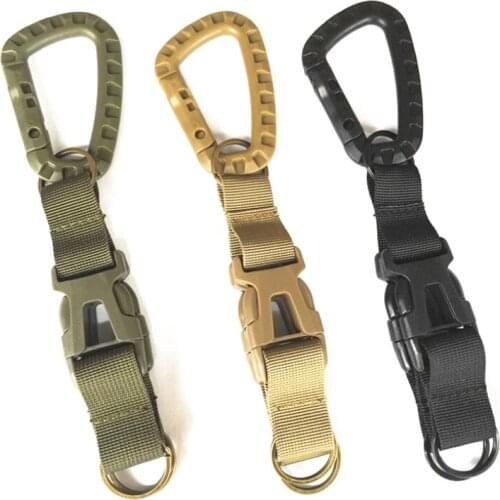Outdoor Carabiner Waist Belt Clip Nylon Multi Functional Waterproof 360 Degree Rotatable Double Hanging Hooks Holder Key Chain
