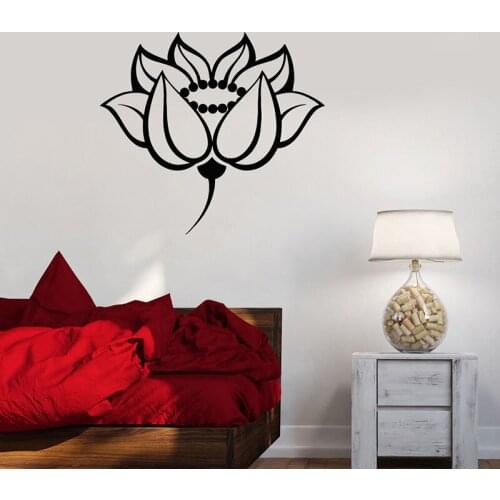 Lotus Wall Decals Floral Room Design Wall Sticker Meditation Yoga Stickers Art Mural Mandala Mantra Chakra Sticker H094