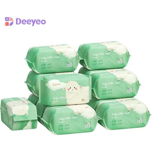 Deyo Disposable Face Cotton Towel Babies Soft Skin Friendly Dry Wet Dual Pearl Pattern Children Cleansing Paper Towels 720pcs