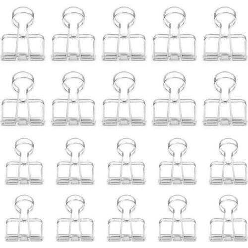 Stainless Steel Binder Hollow Long Tail Wire Binder Is Used for Office Study (10 Medium + 10 Small)