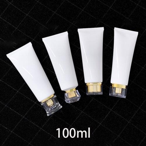 100g Plastic Tube Empty White Cosmetic Containers 100ml Makeup Cleanser Body Face Lotion Aloe Cream for Women Travel Bottles