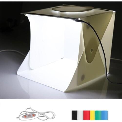 6 Colors Backdrops Include 2 LED Panels Folding Portable 1100LM Light Photo Lighting Studio Shooting Tent Box Kit Portable
