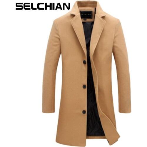 SELCHIAN Mens Long Coats