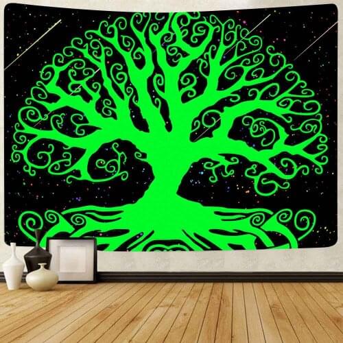 Simsant Forest Tree Tapestry Tree of Life Gree Trees Art Wall Hanging Tapestries for Living Room Home Decor Banner