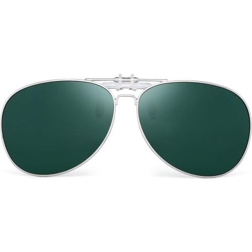 Round Polarized Clip On Sunglasses Fashion Pilot Women Men Filp up Sunglasses UV400