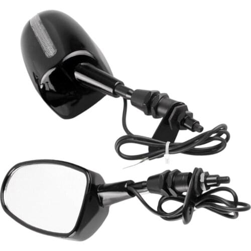 Motorcycle 6mm LED Rearview Rear View Wing Side Mirrors For Honda CBR600 CBR900RR GSXR600 GSXR750 GSXR1000 ZX-6R ZX9R ZX636