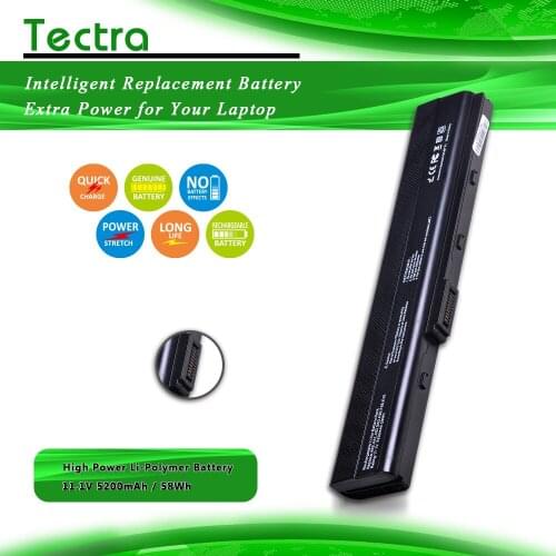 Tectra 5200mAh 6Cells K52 K42 A52 Laptop Battery for Asus A31-K52 A41-K52 A32-K52 A42-K52 A52 A52F A52J K42 K42F K52F K52 K52