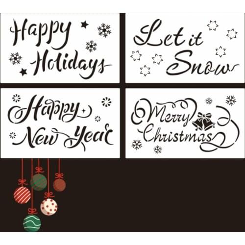 Christmas Let It Snow Stencil DIY Wall Layering Painting Template Decor Scrapbooking Embossing Supplies Reusable
