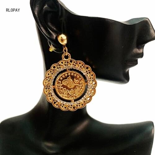 Turkish Luxury Rhinestone Evil Eye Statement Drop Earrings 2021 for Women Punk Vintage Tassel Dangle Hanging Earring Jewelry