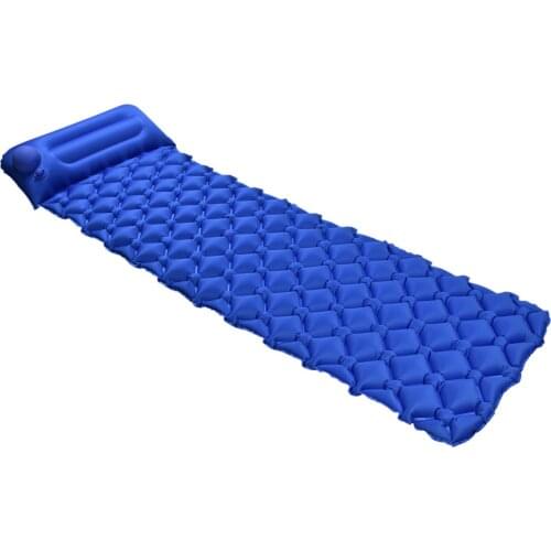 Outdoor Sleeping Pad Camping Inflatable Mattress with Pillow & Bag Travel Mat Folding Bed Ultralight Air Cushion Hiking Trekking