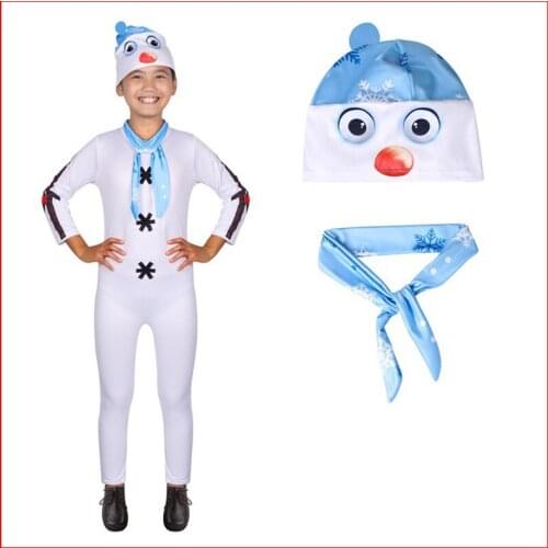 Comfy Deluxe Snowman Jumpsuit Adorable Child Olaf Halloween Costume Toddler Kids Favorite Cartoon Movie Snowman Party Dress-up