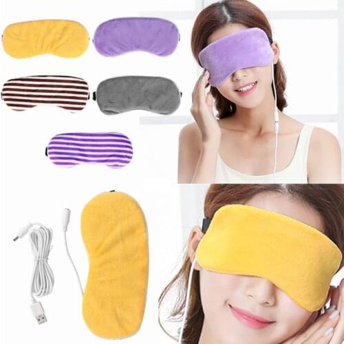 USB Heating Steam Eyeshade Lavender Eye Mask Anti Dark Circle Eye Patch Eye Massager Fatigue Relief Sleep Travel Eye Shade Mask
