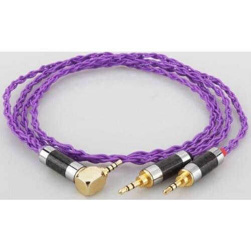 High Quality Audiocrast 7N Silver Plated Replacement Headphones Cable Audio Upgrade Cable right angle 2.5mm TRRS to 2 2.5MM