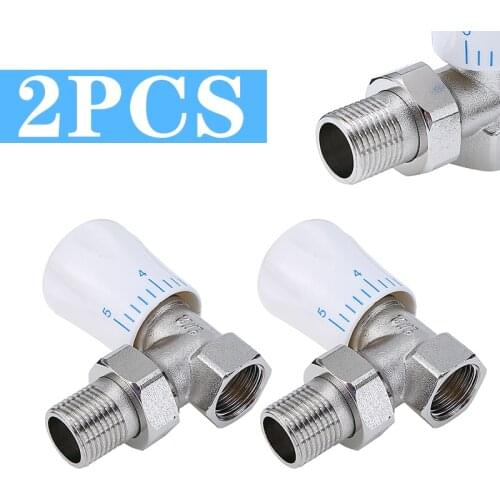 High Quality 15mmx1/2" Angled Radiation Protection Valve Chrome Thermostatic Radiator Valve Brass Thermostatic Radiator Valve
