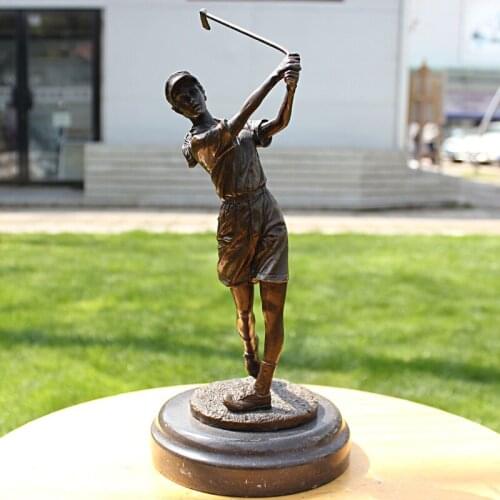 Female golf sports Home Furnishing bronze statue s business gift antique decoration copperroom Art Statue