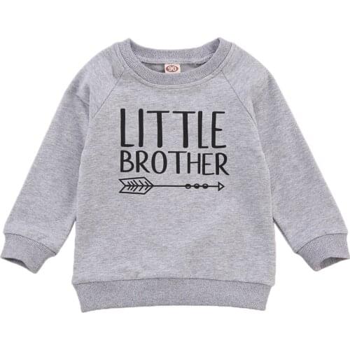 1-6Y Autumn Boys Girls Clothes Children Hoodies Sweatshirts Boy Cotton Sister/Brother Print Kids Sweatshirts Baby Pullover Tops