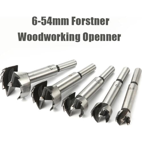 1pcs 6mm-54mm Multi-tooth Forstner Woodworking tools Hole Saw Hinge Boring drill bits Round Shank High Carbon Steel Cutter