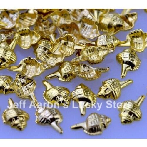 100PCS Beauty 3D Metal Nail Art Decoration Tools Gold Silver Shell Conch Manicure Accessories Supplies