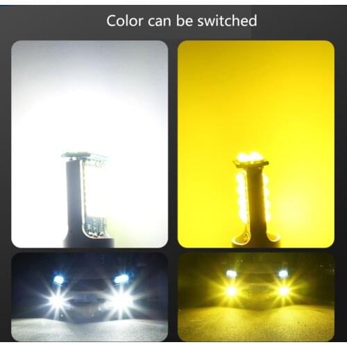 2Pcs H3 H4 H7 H16 9005 H11 PD13W Super Bright Dual Color Fog Light White Yellow XXFF